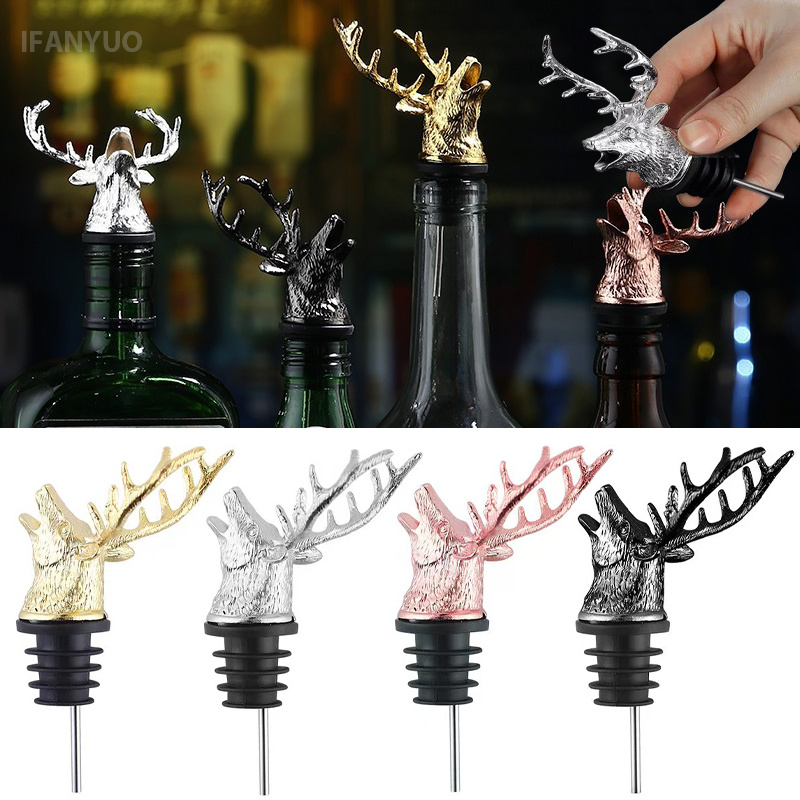 Zinc Alloy Deer Head Wine Pour - Head Racket Boom 评论和价格