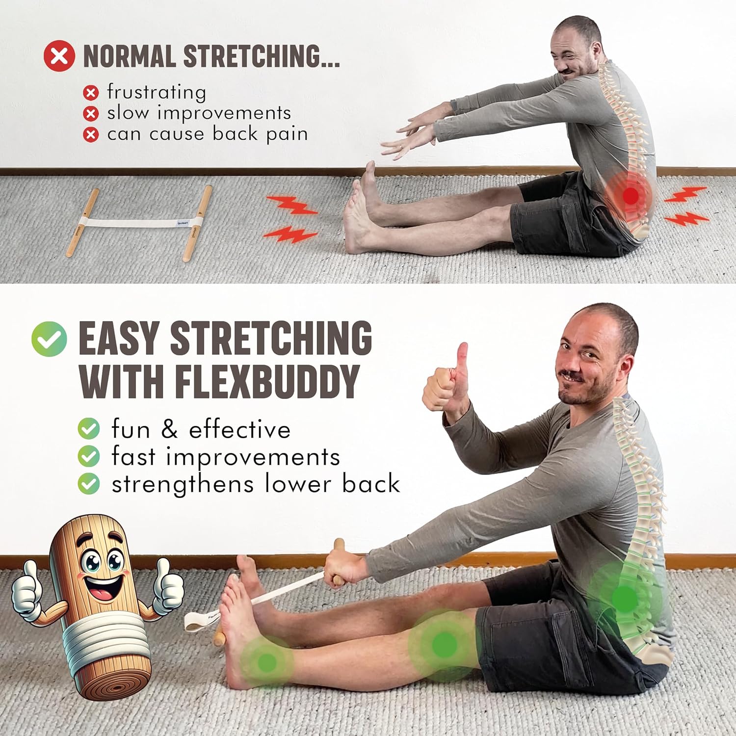 Hamstring Stretcher Adjustable - Yoga Fitness Exercises 评论和价格