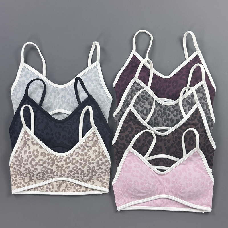 Sports Bra Women Leopard Print - Yoga Fitness Exercises 评论和价格