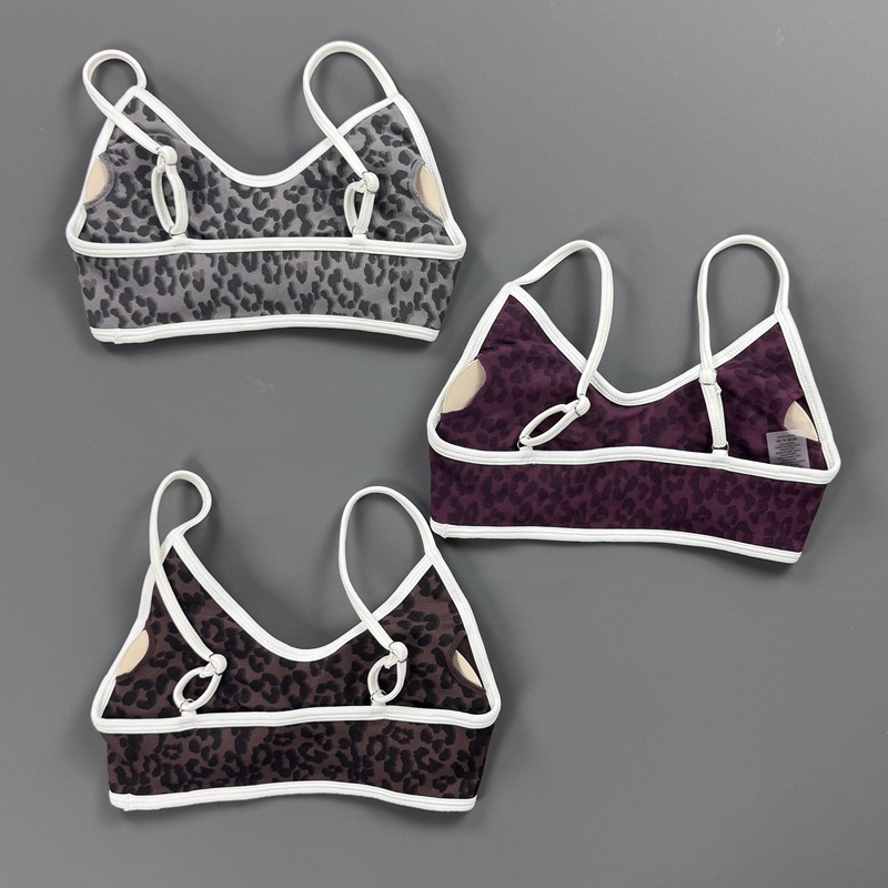Sports Bra Women Leopard Print - Yoga Fitness Exercises 评论和价格