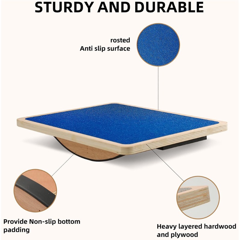 Portable Wooden Square Balance - Balance Board Fitness 评论和价格