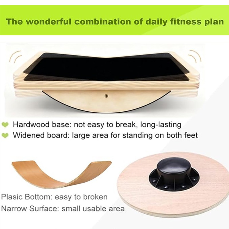 Portable Wooden Square Balance - Balance Board Fitness 评论和价格