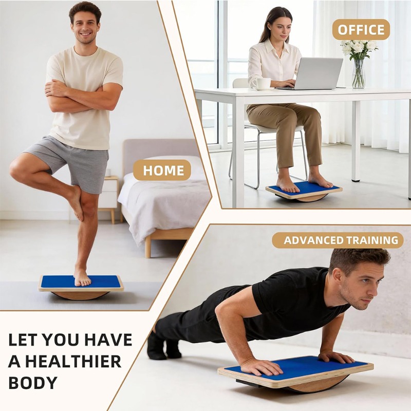 Portable Wooden Square Balance - Balance Board Fitness 评论和价格